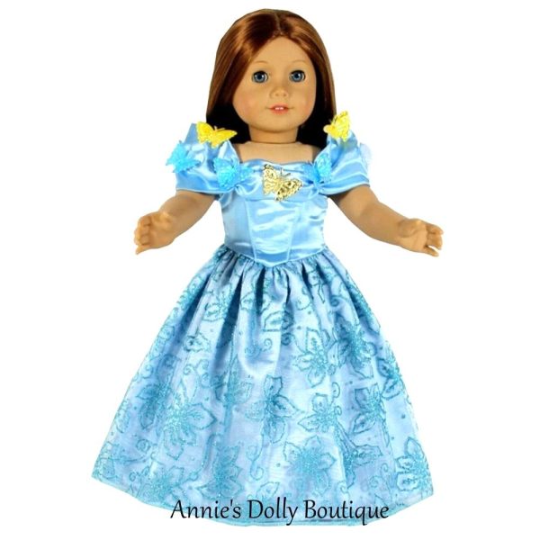 Cinderella 18" Doll Costume Outfit Dress Ballgown Gown Baby Girl Doll - Image 2